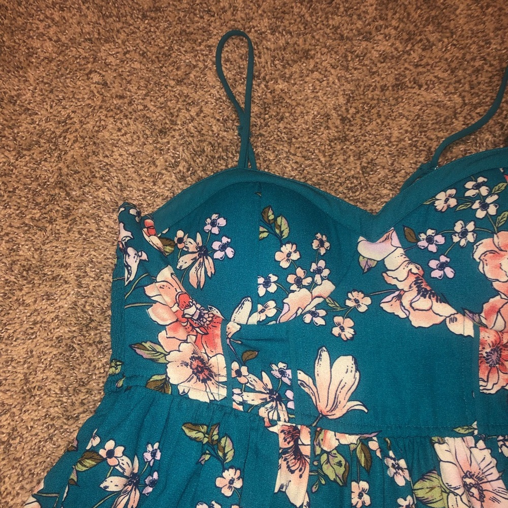 Blue Floral Xhilaration Sleeveless A-Line Dress